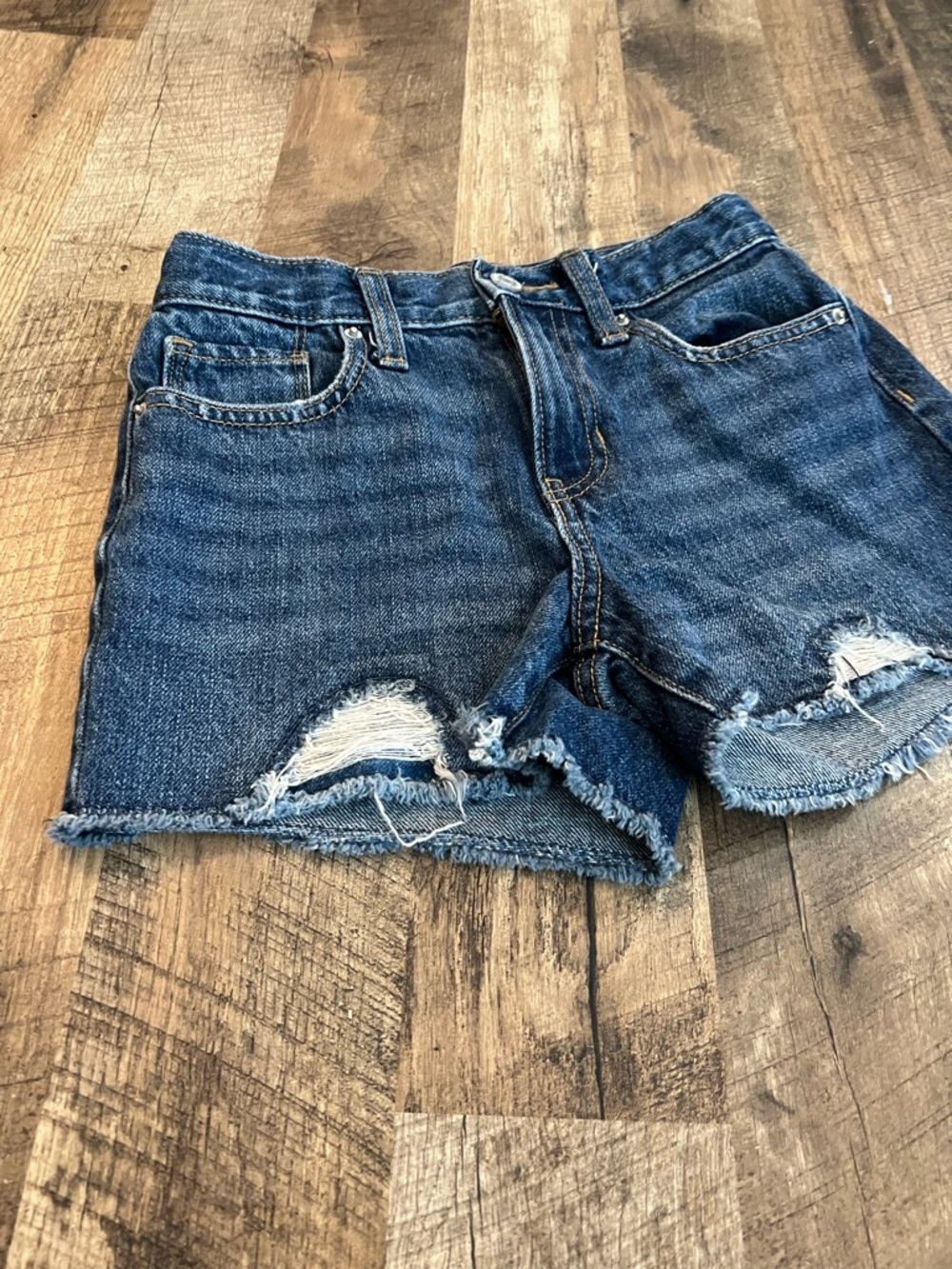 Old Navy Dark Blue Distressed Denim Cutoff Shorts - Picture 8 of 11